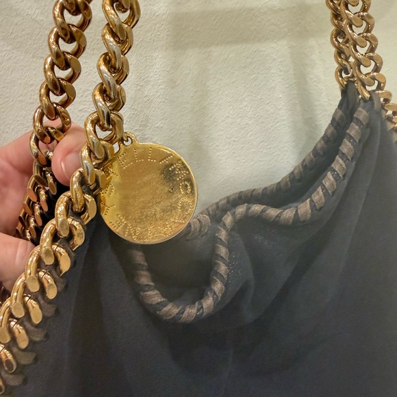 Stella McCartney Navy Falabella Bag with Gold Chain - Picture 7 of 8